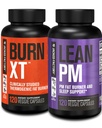Jacked Factory Burn XT Thermogenic Fat Burner & Lean PM Nighttime Weight Loss Supplement for Men & Women 120 Veggie Diet Pills