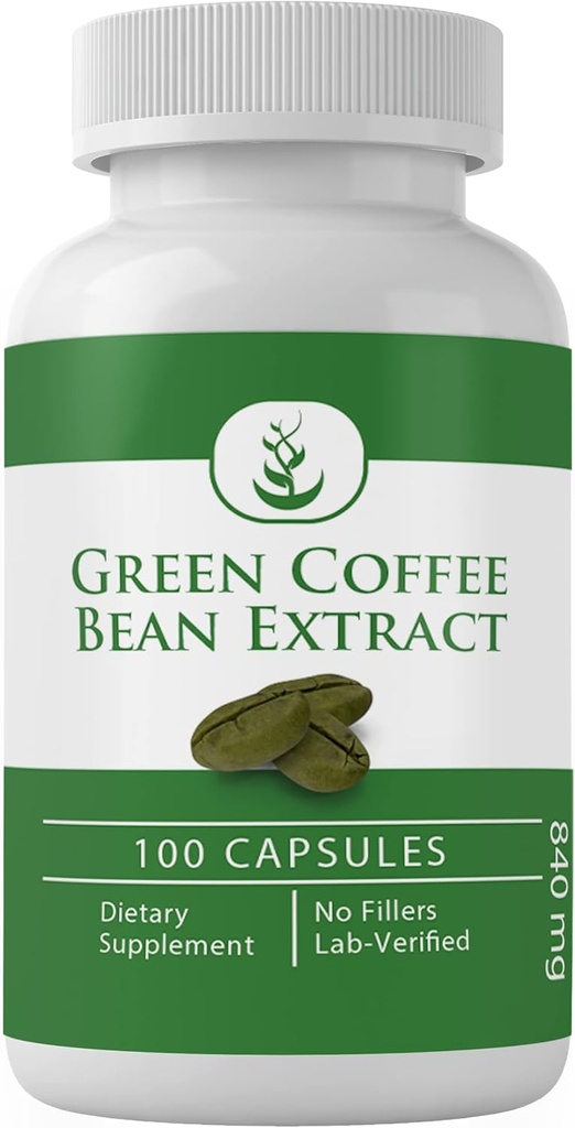 PURE ORIGINAL INGREDIENTS Green Coffee Bean Extract, (100 Kapsule) Always Pure, No Additives Or Fillers, Lab Overified