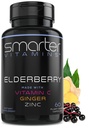 Elderberry Vitamin C Ginger & Zinc Black Elder Berry Extract 60 Vegan Caps