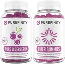 PUREFINITY Kuitu + Elderberry Gummies Bundle (Inulin FOS Prebioottikuitu Gummies + Double Strength Elderberry Gummies sinkki & C-vitamiini)