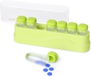 Седмично Pill Организатор 1 пъти на ден, KOVIUU Remoting Pill Box 7 Ден, Portable Travel Pill Case, Once Daily Medication Container, Week Pillbox Диспензер за витамин Медицина Допълнение, Green