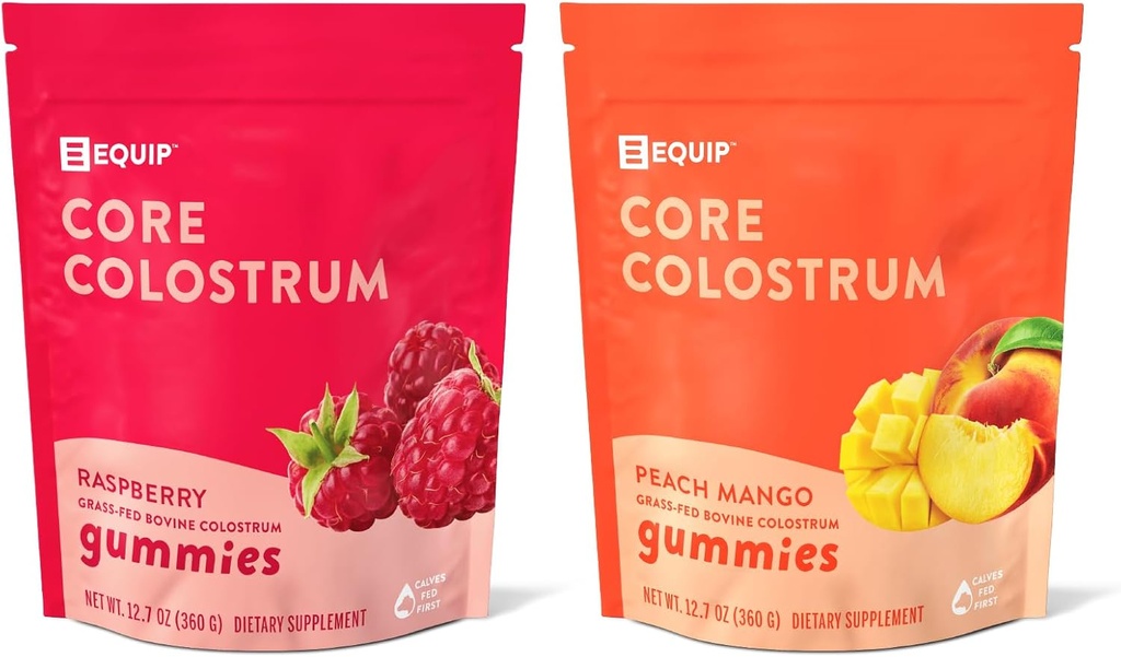 食品 食品 核心 Colostrum Gummys - 美味和方便 - 1g Ultra-Premium Grass Fed Colostrum per service - Gut 健康,豁免,发型和皮肤 (Pack of 1, Peach Mango & Raspberry)