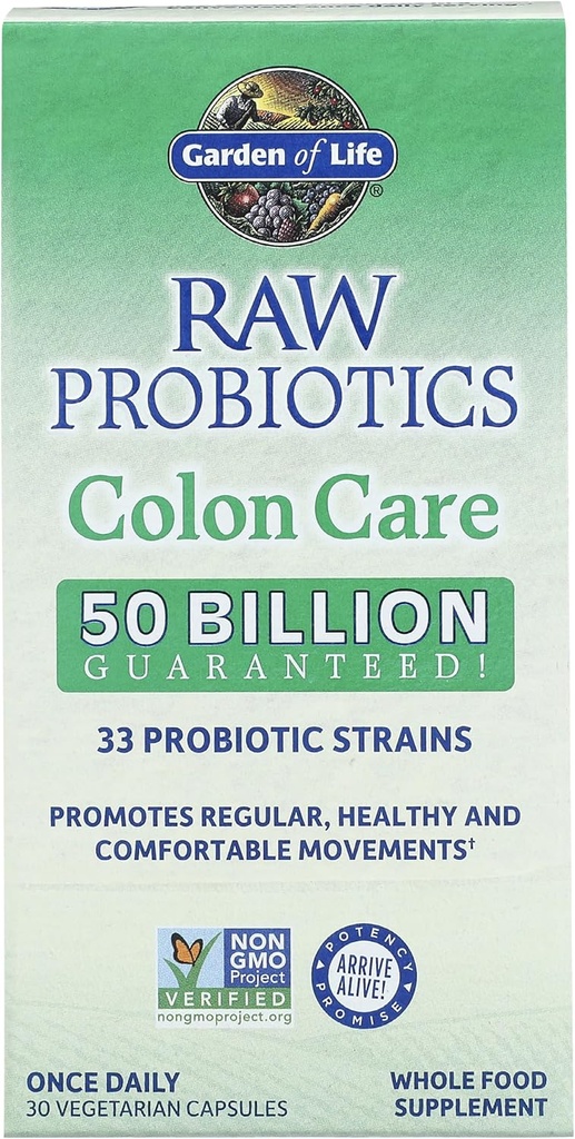 GARDEN OF LIFE Raw Colon Care Probiyotiks, 30 CT