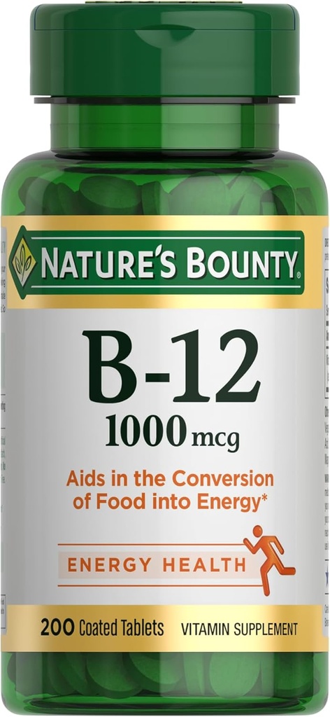 La natura Bounty Vitamina B12 1000 mcg suplementaris, ajuda a l'Energia Metabolisme, 200 Ct