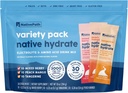 NativePath Native Hidrate Stick Packs cu electroliți și aminoacizi, Variety Pack, Mixed Berry, Peach Mango, Mandarine, 30 Serviri