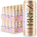 BREZ FLOW Lion’s Mane Mushroom Drink, 48-Pack, Non-Infused, Adaptogens, Relieving, Uplifting, and Social, Sparkling Lemon Elderflower Tonic 12 Fl oz