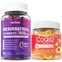 Nextdia Sugar Free Resveratrol Gummies 1500mg + CoQ10 200mg 100mg Filled Gummies with Magnesium Support Healthy Aging & Longevity