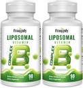Kompleks Lipomal B Dirancang untuk Absorpsi Tinggi B Vitamin dengan Choline Inositol B1, B2, B3, B5, B6, Biotin, Felolate, Methylated B12- Ammune, Energy, Brain & Heart Dukungan 180 Softgels