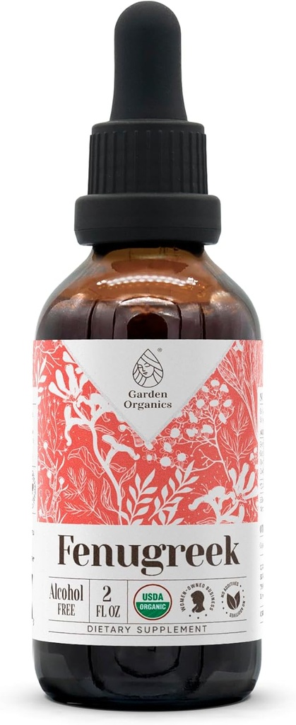 Fenugreek USDA Organic Alcohol-Free Extract | Nahrungsergänzungsmittel, Hochfeste Tinktur | Natürliche Zertifizierte Bio Fenugreek (Trigonella foenum-graecum) Getrocknete Früchte (2 oz)