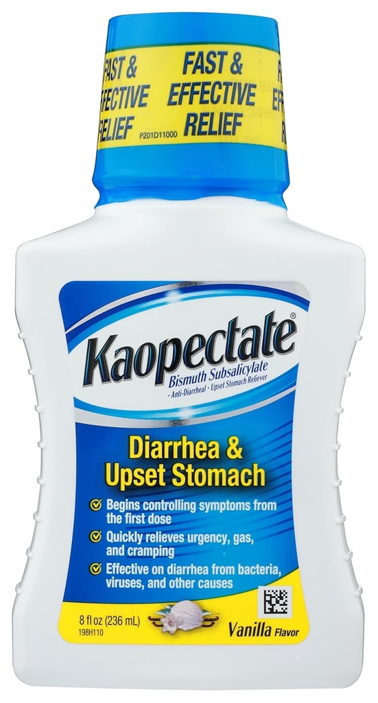 Kaopectate Multi- Symptom Relief dla Biegunka Upset Stomach w Vanilla, 8 Fl Oz