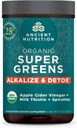 Antica Nutrizione Superverdi Alkalize & Detox Powder, Polvere Superfood Organica prodotta da frutta reale, verdure e erbe, per il supporto digestivo ed energetico, 25 Serve, 7.5oz