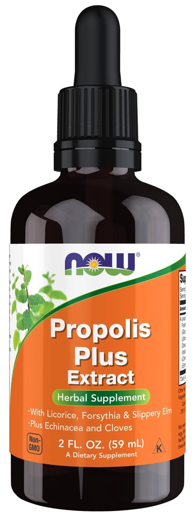 NOW Foods Supplements, Propolis Plus Extract Liquid with Dropper, Herbal Supplement, 2-Ounce