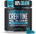 Creatine HCL 3000mg Per Serving - Vadelma maku - Vegan Gummies (90 Count (Pakki 1), Vadelma)