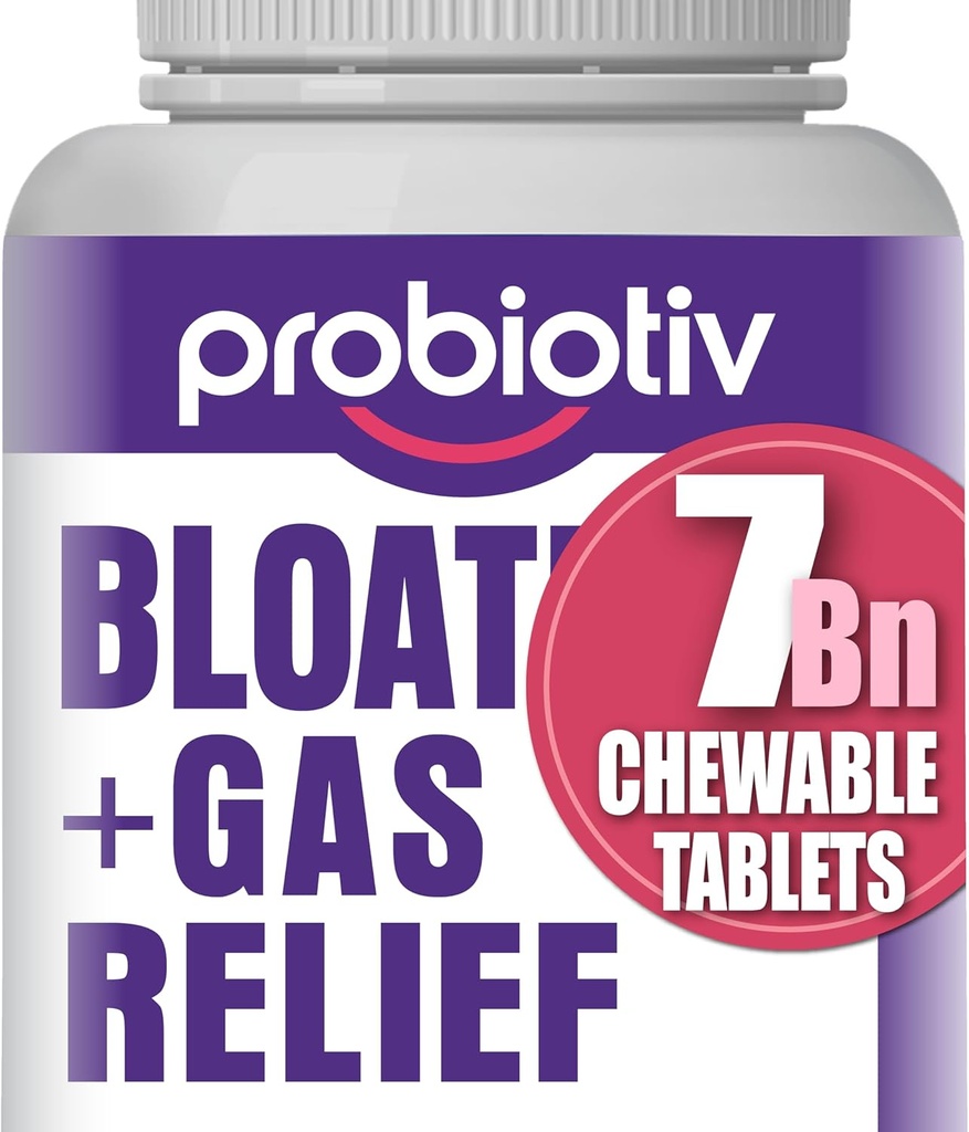Gas &amp; Bloating Support for Women and Men 7 Billion CFU – Probióticos Chewable " Lactobacillus Reuteri, Enzimas Digestivos diarios para el Bloating ocasional, Gut Comfort " Digestive Health