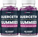 Primetime Sports Quercetin + Zinc + Vitamine C 1000mg Gommies Suppléments avec Elderberry, Vitamine flavonoïde pour les enfants Adultes Immunité, Imune Soutien Gummy Booster Vegan (2 Pack) 60 Compte (Pack de 2)