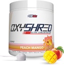 EHP Labs OxyShred Pre Workout Powder - Preworkout Powder z L Glutamin & Acetil L Karnitine, Energy Boost Drink - Peach Mango, 60 Serving