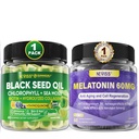 NEVISS Melatonin 60mg Gummies + Black Seed Oil Gummies