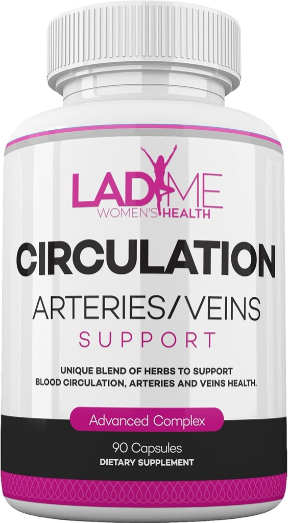 LadyMe Circulation og Vein Support Hjælper med at reducere ubehag i ben og støtter sunde kardiovaskulære funktioner med Slagtere Bro, Diosmin, Hawthorn op til 3-Måneders Tilgang til kvinder 90 Kapsler