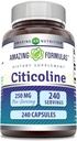 Formula harrigarriak Citicoline 250 Mg | Kapsulak osagarria | Ez-GMO | Gluten Free | Made in USA (240 Count)