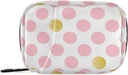 Pink Golden Polka Dots Pill Box 7 Day Pill Pouzdro Taška Cestovní Pill Pořadatel Bag se Zipper Přenosný Týdenní Pouzdro Kompaktní velikost pro Vitamin Supplement Holder