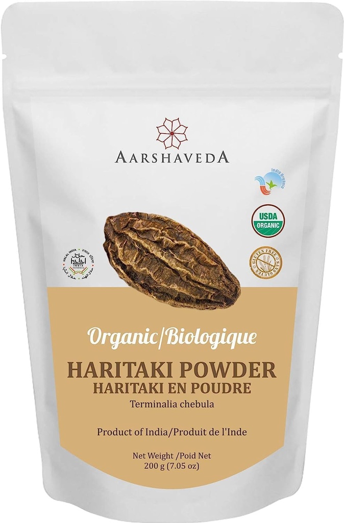 Аюрведический порошок SS Haritaki | Churna | Organic | Natural Harde Powder | EU Organic | Пакет 200 Гм