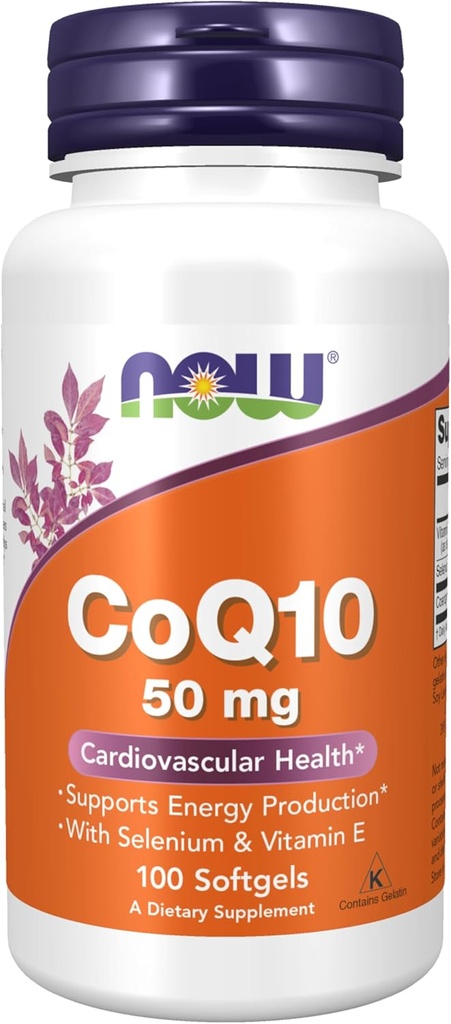 NOW dopolnila, CoQ10 50 mg, farmacevtska stopnja, All-Trans obrazec, ki jih Fermentation, 100 Softgels