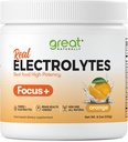 Fokus + Orange Nootrop Electrolyte: Hydration & Brain Support for Cognitive Enhancement, Hukommelse, Koncentration - Citicolin, Organisk Koffein, Methyl B12 - Made in USA