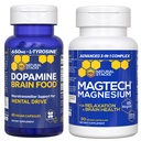 NATURAL STACKS Dopamine Brain Food + Magtech Magnesium Bundle - Chelated Magnesium Complex - Supports Brain Health & Mental Drive* - 150 Total Capsules