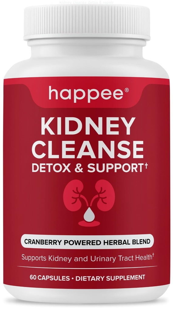 Kidney Cleanse Detox & Repair Formula – Natural Kidney Support Supplement with Cranberry & 21 Herbs for Renal, Bladder, & Urinary Tract Health – Flush Toxins & Renew - 60 Capsules