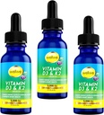 Flüssiges Vitamin D3 K2 Tropfen mit MCT-Öl 5000 IU - Vegan, kein Geschmack, kein Geruch, Sojafrei, Glutenfrei, Non-GMO, 1000 IU pro Tropfen, steigert Energie & Immunsystem (3 Pack)