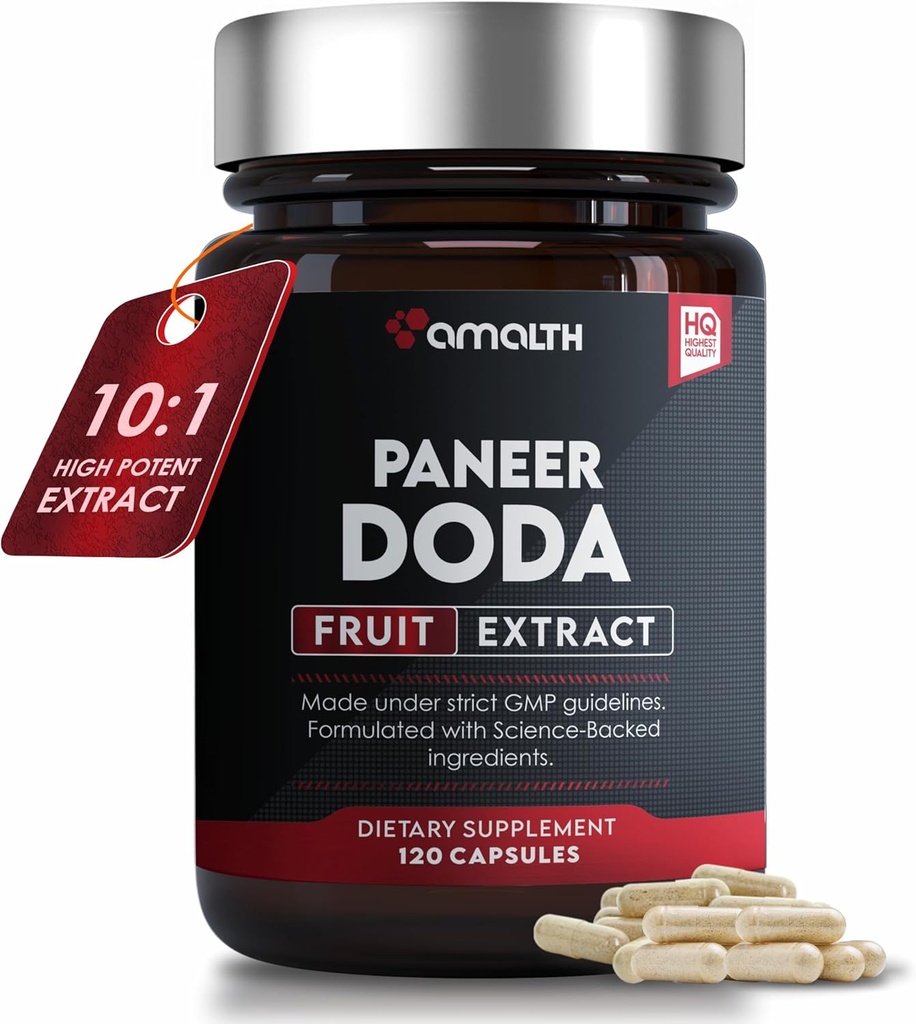AMALTH Paneer Doda Extract 1000 mg, 120 Kapsule Non-GMO & Gluten prosti zeliščni ajurvedski dodatek