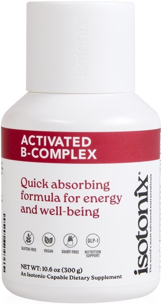 Isotonix מופעל B Complex - טבעוני B ויטמין תוסף אנרגיה, הקלה מתח, ו מערכת העצבים - Isotonic Drinkable Formula - 90 משרתים