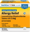 HealtCareAisle Relief Allergy - Levocetirizine Dihydrochloride Tablet, 5 mg, 160 Tablet, Obat Allergy Prescription Power, 24- Hour Relief, 80 Count (Paket 2)