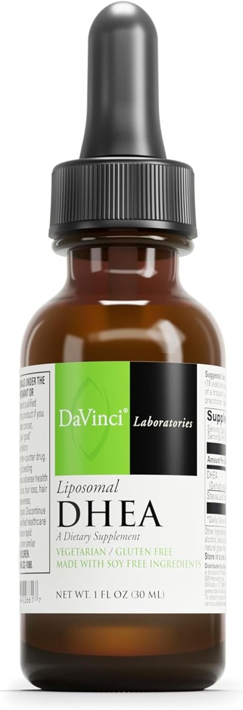 DAVINCI Labs Liposomal DHEA - Liquid Dietary Supplement to Support Immune System, Tiroidal Health and Healthy Hormone Levels* - with DHEA (Dehidroepiandrosteron) and Stevia Leaf Extract - 30 ml