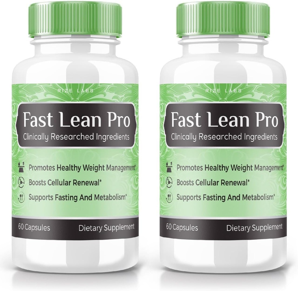 rize labs - Fast Lean Pro Dietary Supplement, Advanced Formula Capsules for Extra Strength, Non GMO, Promotes Healthy Weight Management (120 Capsules) (Official Pack of 2)