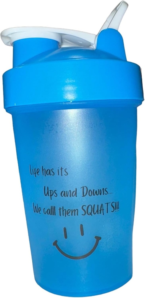 Proteína Shaker Bottle, ShakeELITE - 13oz BPA-Free Blender con Secure Leak-Proof Lid & Mixing Ball - Perfecto para Gym, Fitness e On-the-Go Nutrition BLUE