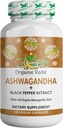 Organic Veda Ashwagandha добавки, 1500mg - Ashwagandha капсули с екстракт от черен пипер - Made from Pure 100% Organic Ashwagandha Root - Mood Support Addition & Energy, 120 Veggie