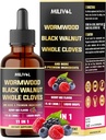 11in1 Black Walnut Wormwood Tincture Extract with Whole Cloves, Berberine ve 8 Daha fazla - 2 Ay Supply - 1 Fl Oz - Berry Mix Flavor
