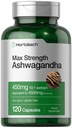 Horbäach Ashwagandha Supplement | 120 Capsules | with Black Pepper Extract | Maximum Strength | Non-GMO, Gluten Free Formula