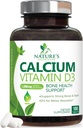 Suplemento de calcio 1200 mg - con vitamina D3 para mellor absorción - soporta saúde inmune, ósos e dentes - Carbonato de calcio da natureza + 1600 IU de D3 - envasado en Estados Unidos para mulleres e homes - 180 tabletas