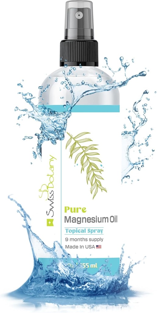 순수한 마그네슘 오일 스프레이 - 발에 마그네슘 스프레이 - 12 fl oz (마지막 9 개월) - USP Grade Organic Topical Magnesium Spray - Naturally Sources - eBook 포함 - 미국