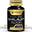 Himalayan Shilajit od Muži - 1500mg Shilajit Kapsule od Muži, Pure Shilajeet od Ženy s prirodzenou očarovaním kyseliny fulvovej - Shilajet pre Enhanced Energy and Immune Support - 120 gróf (Pack of 1)