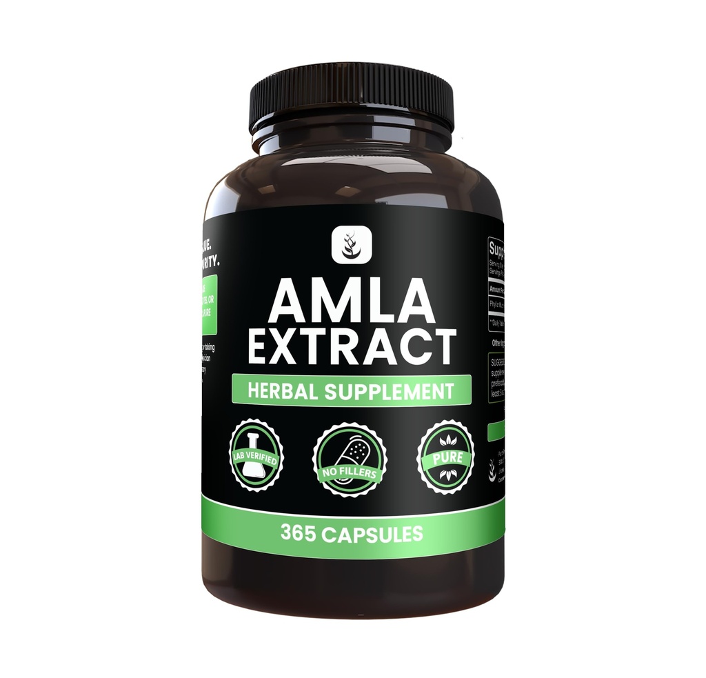 PURE ORIGINAL INGREDIENTS Amla Extract (365 Capsules) No Magnesium Or Rice Fillers, Always Pure, Lab Verified