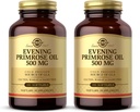 Solgar Evening Primrose Oil 500 mg - 180 Softgels, Pack of 2 - Cold Pressed Source of GLA - Gluten Free, Dairy Free - 360 Total Servings