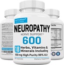 Neuropathy paramos priedas su 600 mg HP-99 Alpha Lipoic Acid - ALA nerve Formulė Kojų pirštams - 18 in 1 Natural Periferal Nerve Vitaminai - 120 Capsules