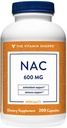 A vitamina Shoppe NAC N-Acetyl-L-Cysteine - promove a saúde celular, o apoio inmune e antioxidante - 600 MG (200 cápsulas)