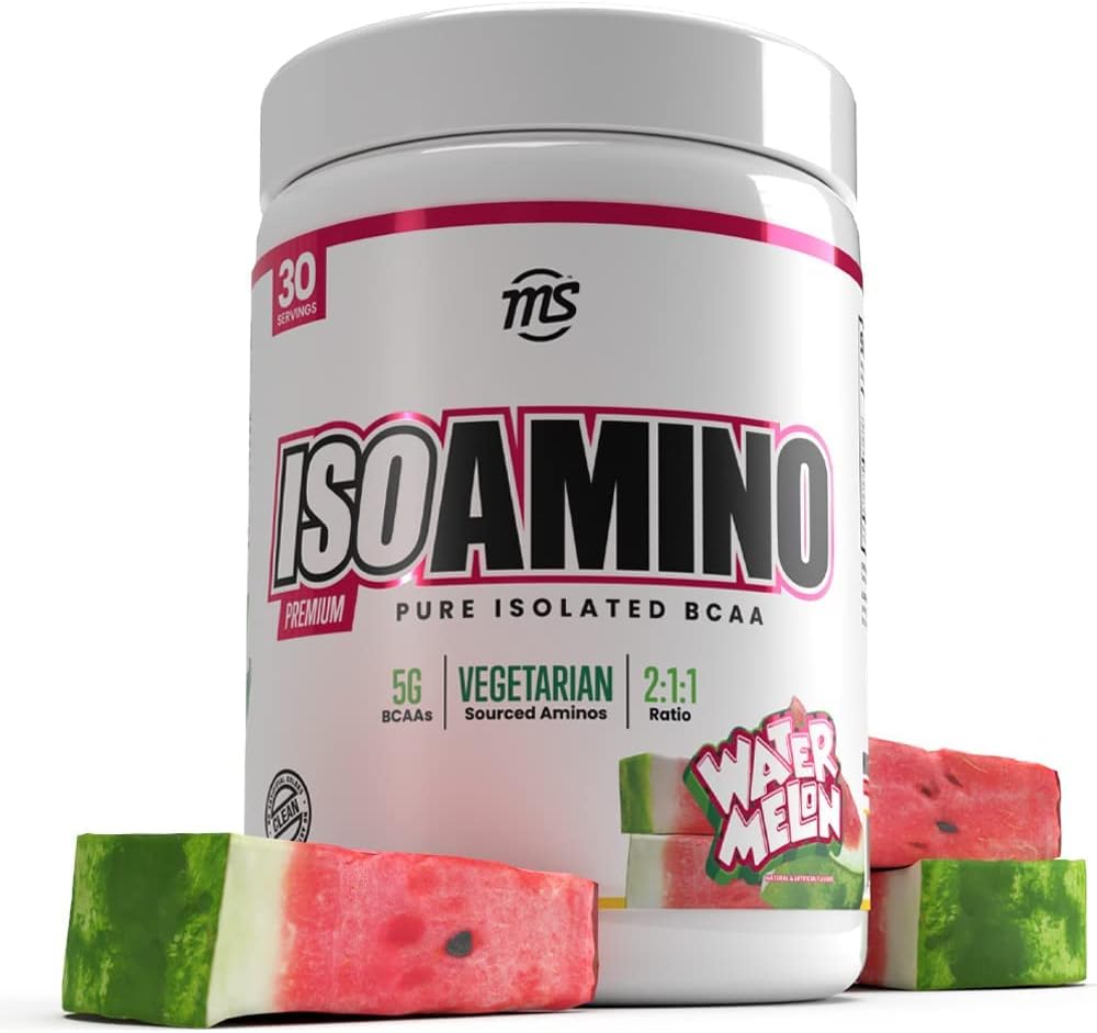Man Sports ISO Amino - Wassermelone Rein isoliert BCAA Pulver 270 Gramm - Vegetarische Formel 2:1:1 Verhältnis - Natürliche Inhaltsstoffe - Lean Muscle Building Fat Burning Supplement