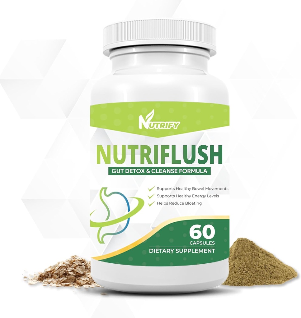 NutriFlush - Потужна формула для колонки та очищення кишечника, висока поглинання, GMO Free, виготовлена в США