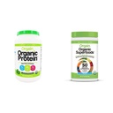 Pudră organică de proteine pe bază de plante + Superfoods Greens Powder Bundle (1,59lb + 0,62lb)