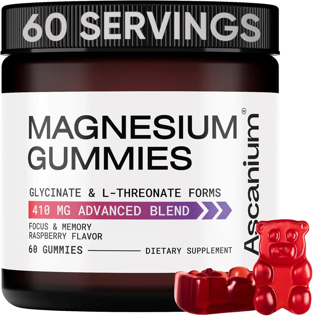 Magnesium Gummesia - 410 mmg of Elemental Magnesium Glycate & L-Treonte Supplelex - เวก้า Magnesium Glycate mammies for Cylight Mumid, Recele & Mindy & Roved - Magnesium Gummy 60c.